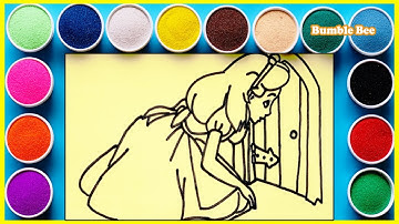 TÔ MÀU TRANG CÁT CÔNG CHÚA LỌ LEM/CINDERELLA SAND PAINTING/LEARN COLOR/SAND ART/BUMBLE BEE