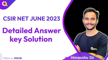 Detailed Answer key Solution | CSIR NET JUNE 2023 | Quanta Chemistry Classes