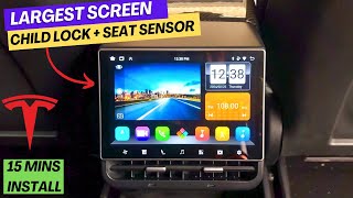 BIGGEST Rear Screen For Tesla Model 3/Y (Child Lock | Seat Sensor | UI Upgrade | Carplay) 2024