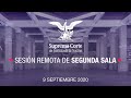 Sesión Remota de Segunda Sala de la SCJN - 09 septiembre 2020