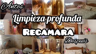 Limpieza profunda// recamara🛏️ movimiento los muebles 🧹🪣🛏️