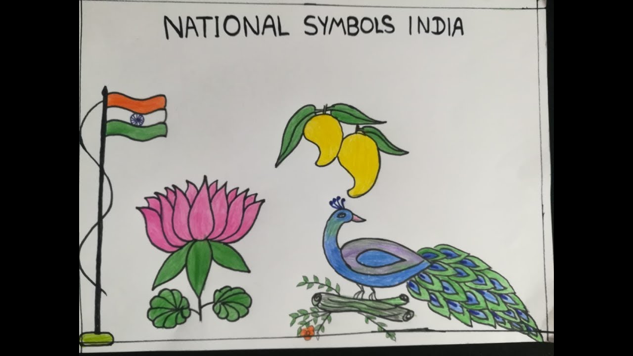Featured image of post Drawing Kids Drawing National Symbols Of India Underneath it are the words satyameva jayate which means truth alone