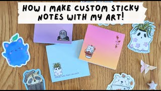 How I make post it sticky notes with my art | Stationery shop owner here!