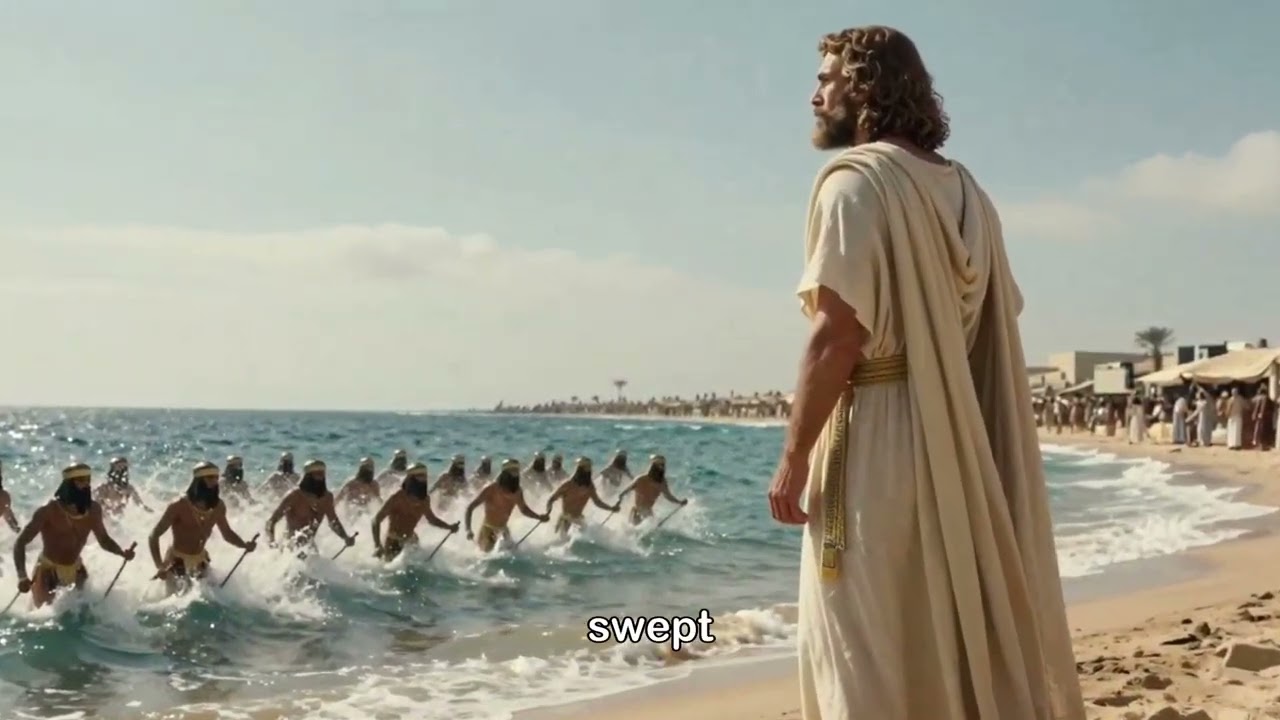 Moses parts the red sea 