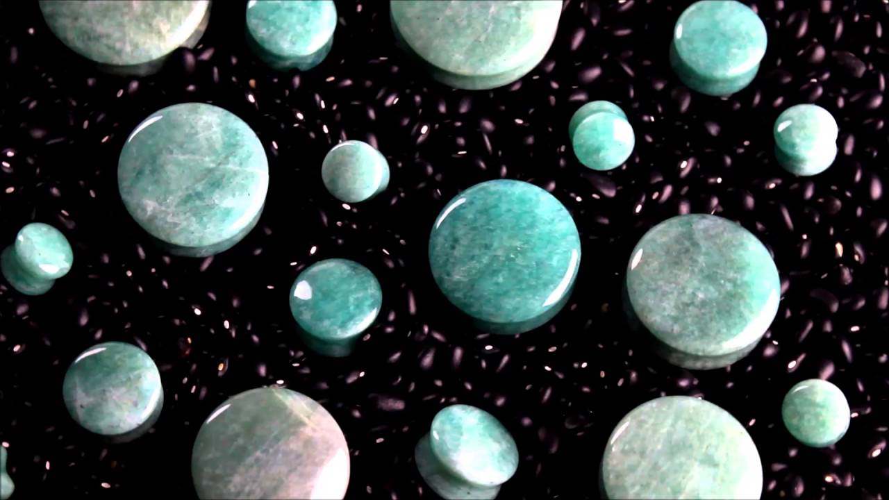 Amazonite Stone Plugs (00G - 1 & 1/2