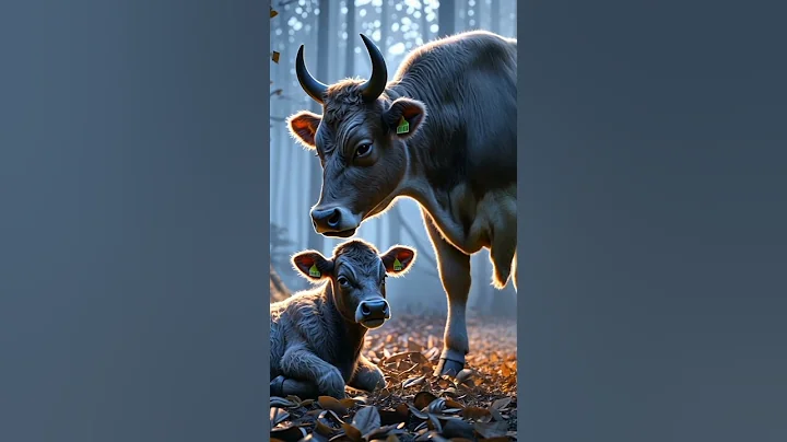 Cow brings baby over to show it off to owner #shorts #shortsvideo #aivideo