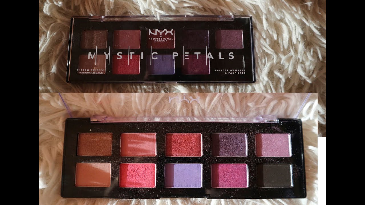 Палетка Mystic Petals от Nyx 01 Midnight Orhid в фиолетово-розовых оттенках