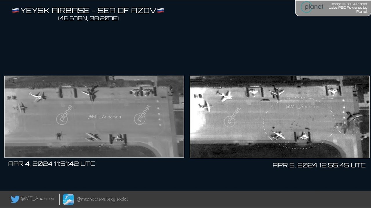 Satellite Imagery of Morzovsk, Engels-2 and Yeysk Airbases After Mass Drone Attack