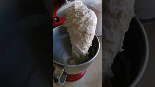 KitchenAid Artisan mixing pica dough with hook