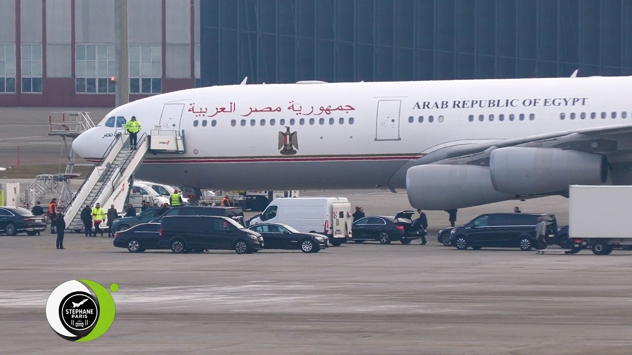 Impressive Arrival of the Egyptian President in Zurich  | Massive Delegation & High Security (2026)