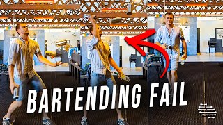 Guy Failed Attempting a New Flair Bartending Move First Try Then Nailed It