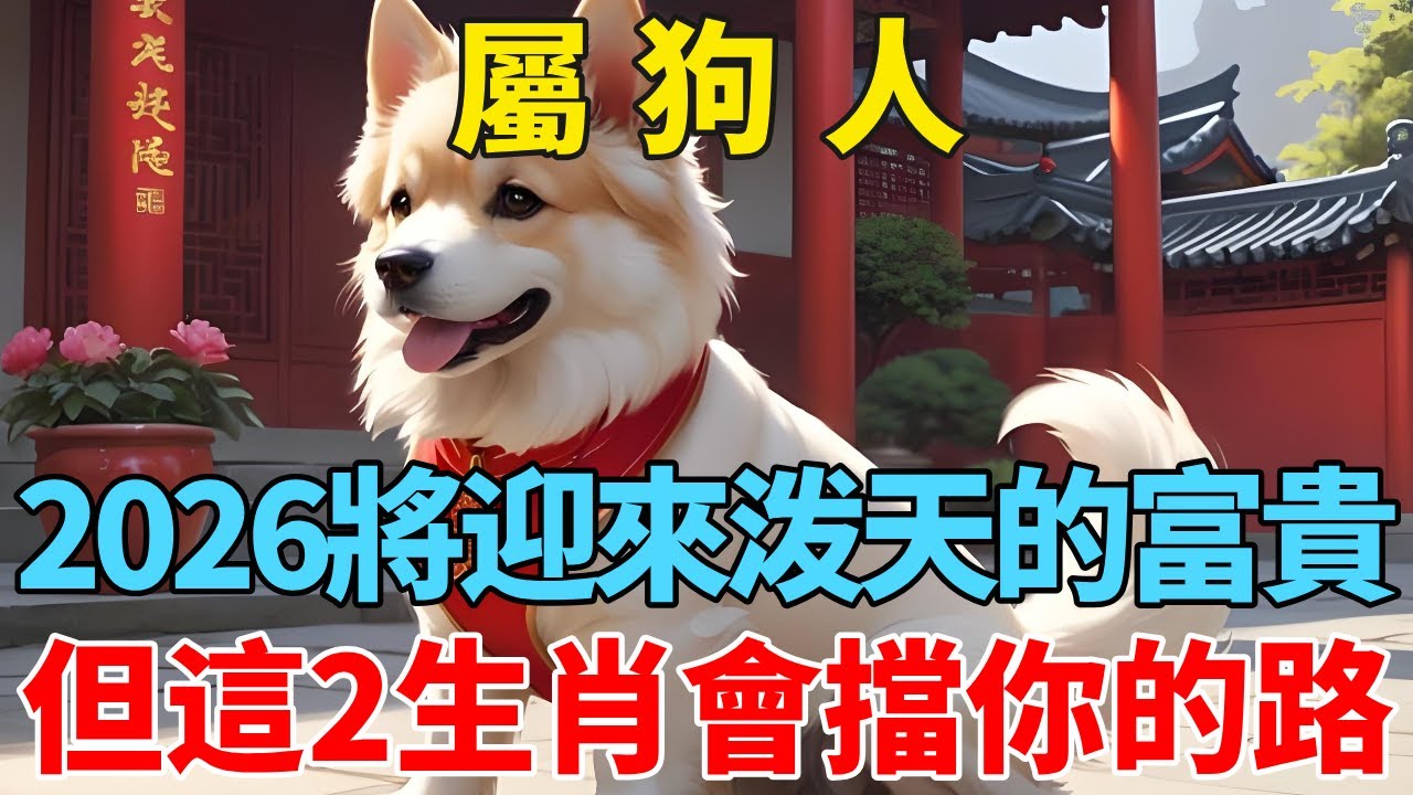 預言成真？ 2026年屬狗人將迎來「遲來的富貴」！但這2個生肖的人會擋你的路，必須遠離！【禪悟】