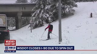 Snoqualmie Pass shut down for hours due to spinouts | FOX 13 Seattle