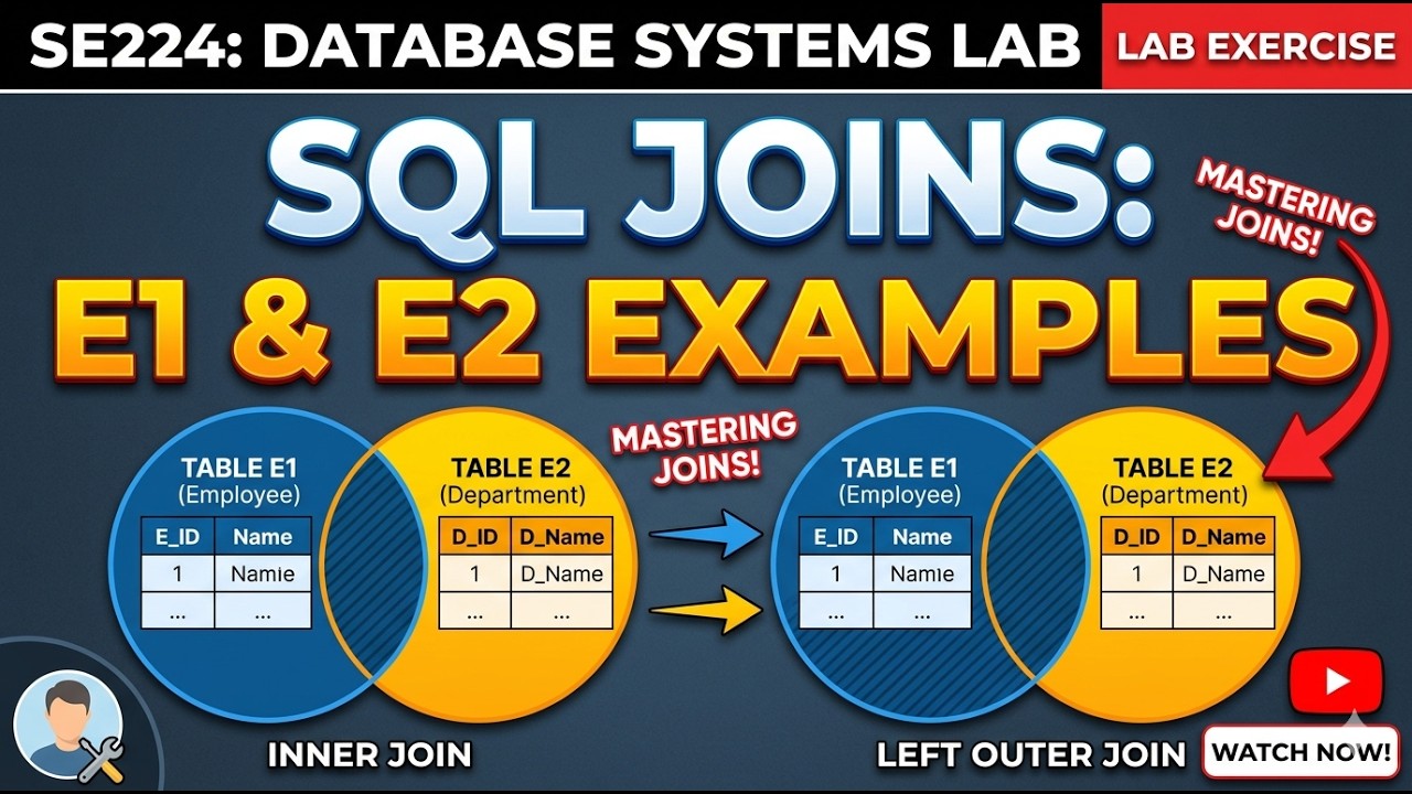 SQL Joins | SE224 | Database System Lab | E1 & E2 Section - YouTube