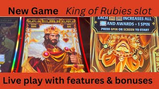 **New Slot** King of Rubies, live play until I got the bonus and then the feature.  Fun new game!