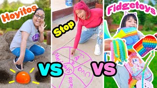 🌈 FIDGET TOYS vs STOP⭕️ vs HOYITOS 🏀 JUEGOS de INFANCIA DE MI MAMÁ, ARANZA Y CONNY MERLIN 🍭