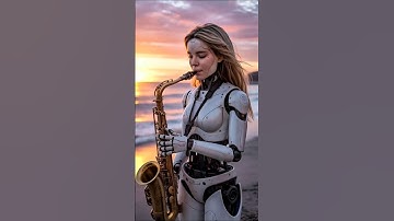 A beautiful robot playing the saxophone #robot #music