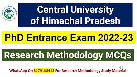 Central University PhD Admission 2022-23 | Himachal Pradesh PhD Entrance Exam 2022-23 | Lec 1