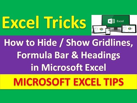 How to Hide / Show Gridlines, Formula Bar & Headings in Microsoft Excel [Urdu / Hindi] - YouTube