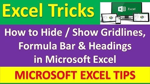 How to Hide / Show Gridlines, Formula Bar & Headings in Microsoft Excel [Urdu / Hindi]