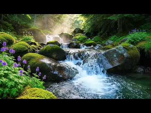 Relaxing forest river and birdsong, peaceful ambience for deep sleep and focus