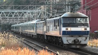 【EF65故障！EF210救援により9時間遅れの甲種輸送】東武500系リバティ515F+516F+517F 甲種輸送 富士川通過【4K】