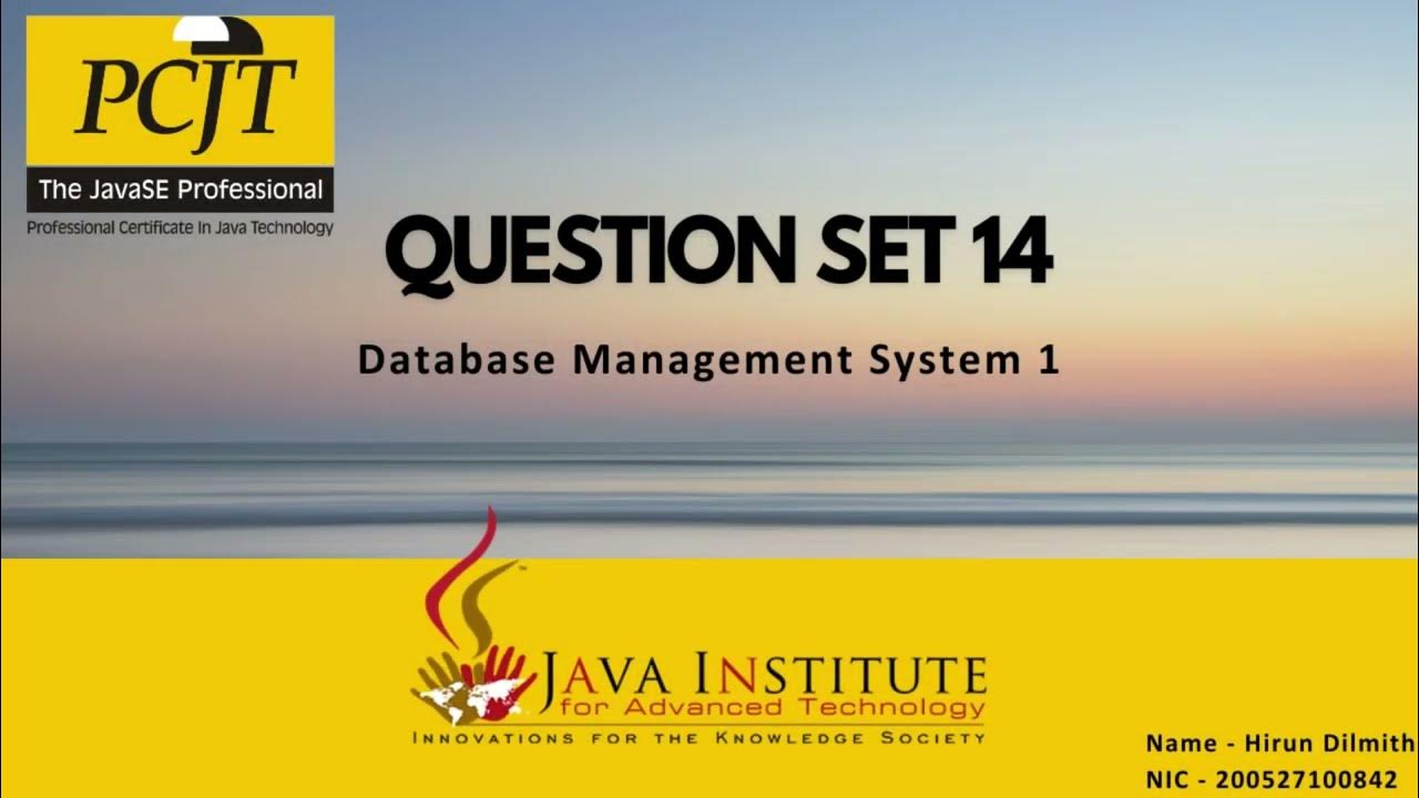 Question Set 14 | Database Management System | Java Institute - YouTube