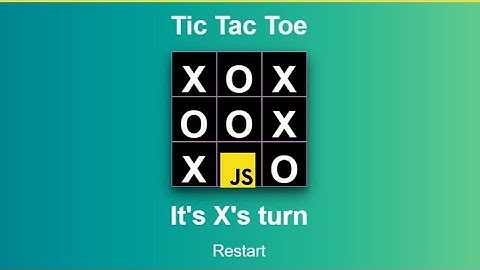 Tic Tac Toe  Using HTML CSS Javascript