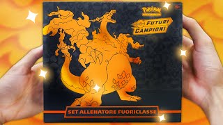 APRO IL SET ALLENATORE FUORI CLASSE DI POKEMON FUTURI CAMPIONI! - Elite Trainer Box Charizard