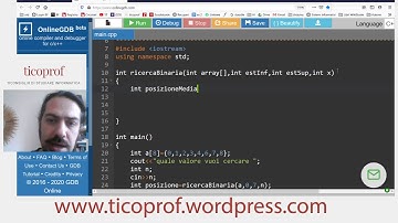 Ricerca binaria in C++ versione ricorsiva