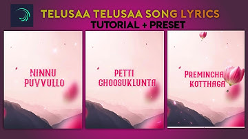 New Trending Lyrics editing tutorial alight motion 2022 in Telugu ||Anreddy Ritvik Reddy