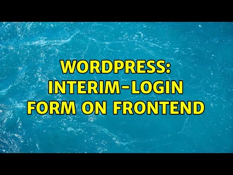 Wordpress: Interim-Login form on frontend