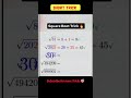 Square Root Tricks 🔥🎯 | Math Short Tricks | #mathstricks #shorts #ytshorts