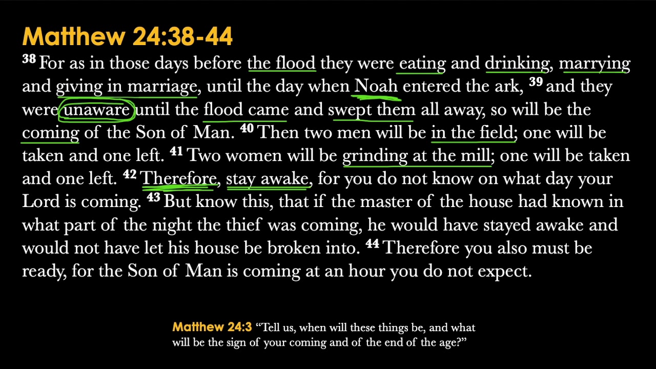 Matthew 24:38-44 - YouTube