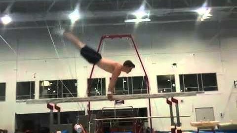 Double front tuck off parallel bars