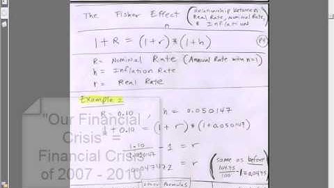ACCTG 455: Excel Finance Class 45: Interest Rates: Real, Nominal, Inflation and the Fisher Effect