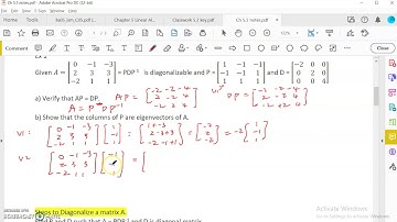 Linear Algebra Ch 5.3 Diagonalization # 1