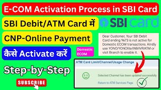 How to activate eCom in sbi debit card | how to activate sbi card for online payment