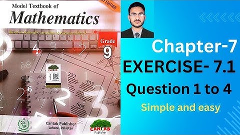 class 9 math exercise 7.1 Questions 1 to 4 | CANTAB publisher | coordinate geometry | chapter 7