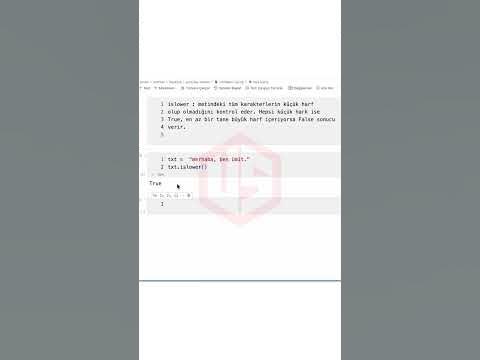 Python Bütün String Metotları islower - Python String Methods #coding # ...