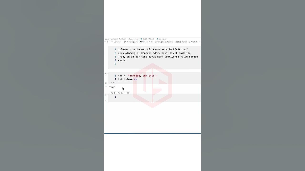 Python Bütün String Metotları islower - Python String Methods #coding # ...