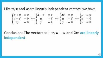 Linear dependence or linear independence