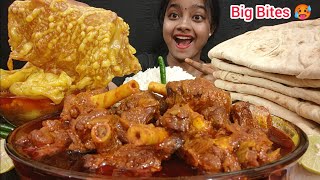 ASMR:🔥 MUTTON FAT CURRY🌶️ MUTTON CHAMPARAN CURRY, TANDOORI ROTI WITH RICE 🤤 FOOD EATING VIDEOS 😋