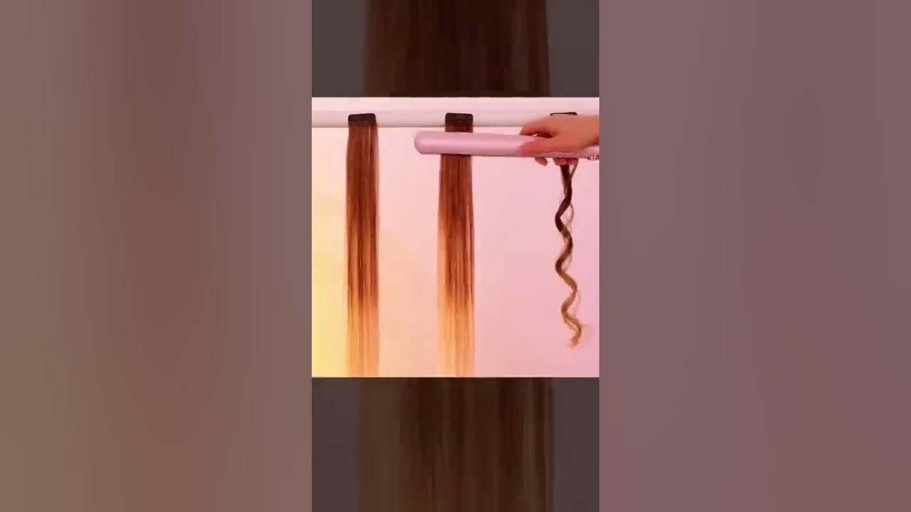 How to do curl with straightener at home . Credit goes to m775828diy on TikTok