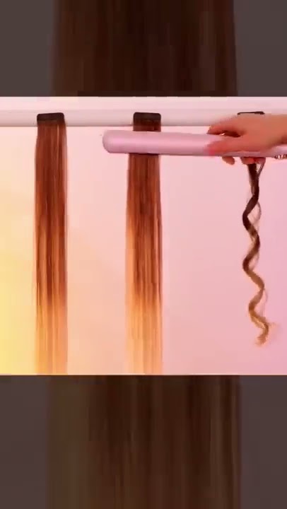 How to do curl with straightener at home . Credit goes to m775828diy on TikTok