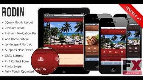 Preview Rodin jQuery Mobile Web Theme Template Mobile