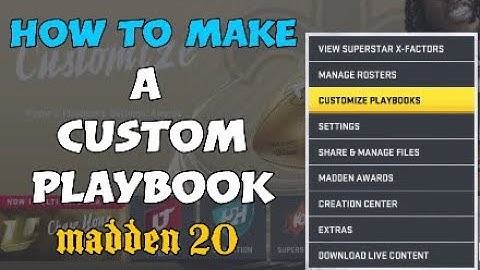 Madden NFL 20 Tips| How to make a Custom playbook one of the most helpful secret tip in the world!!!