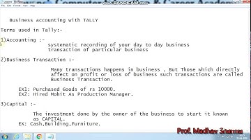 Business Accounting With Tally By Prof. Madhav Sharma