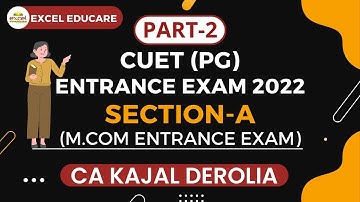 CUET (PG) 2022 | M.Com Entrance Exam 2022 | BHU | JNU | CUCET | NTA | Section-A | Part 2 |