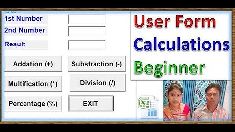 user form , User Form Calculations Beginner  , user form in excel vba, Microsoft excel,